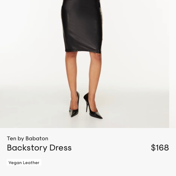 NWOT ARITZIA STRAPPY BACK VEGAN LEATHER DRESS - Picture 5 of 13